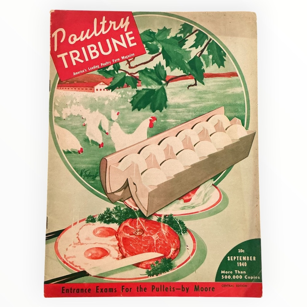 1940 Poultry Tribune Sept Magazine Vintage Farm Chicken Egg Agriculture Ads